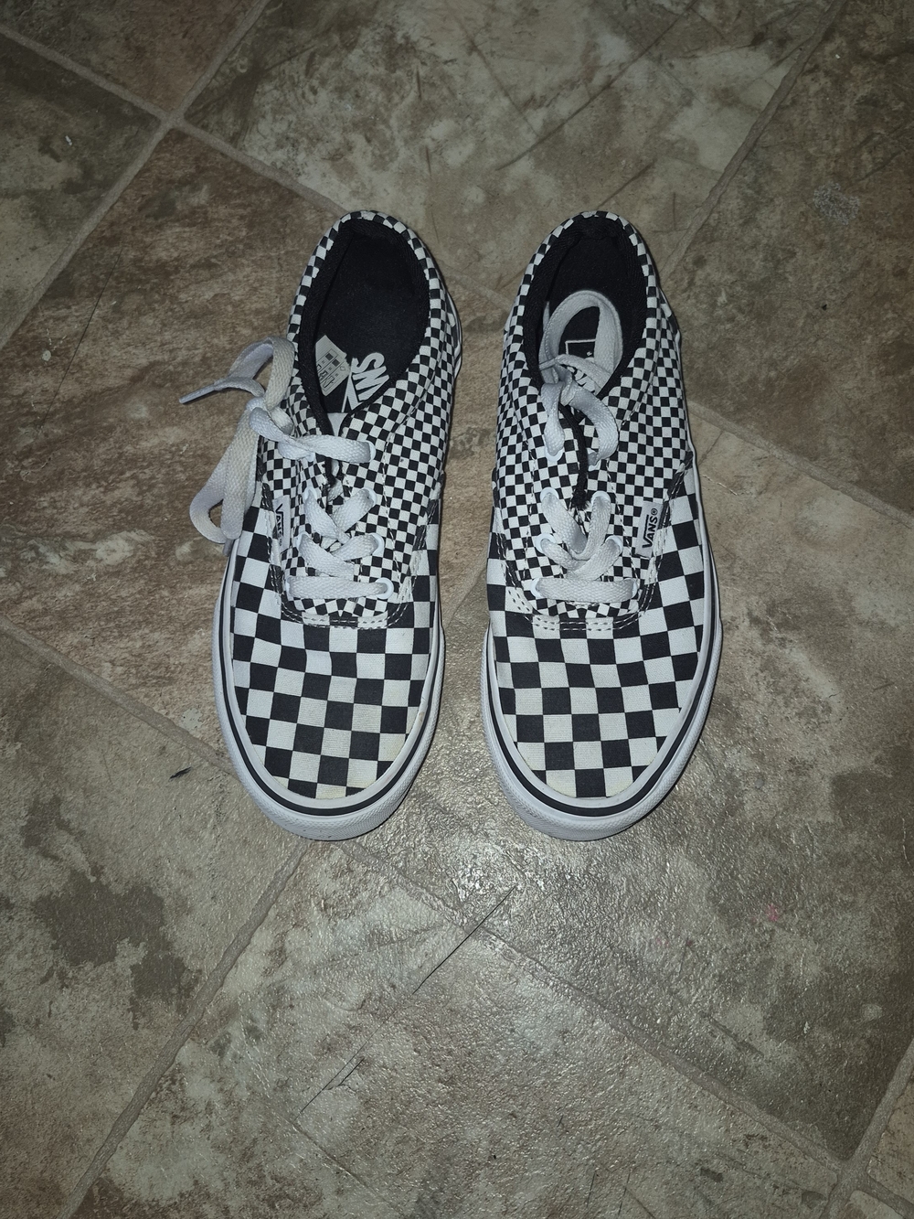 Vans Kids Checkerboard Classic Lace-Up Sneakers - Black/White